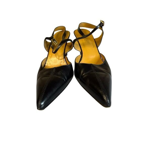 VTG Gucci Scarpa Aperta Pelle Ankle Strap Pumps Size 39.5/9.5 3.5" heel - Picture 6 of 13